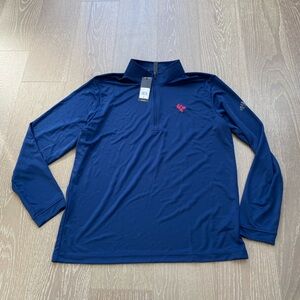 Adidas embroidered Blue Quarter-Zip Pullover